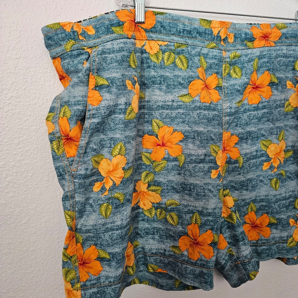 Tommy Bahama Blue and Orange Floral Men's Swim Shorts Size XXL - Picture 2 of 5
